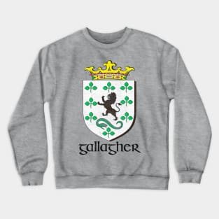 Gallagher / Faded Style Family Crest Design Crewneck Sweatshirt